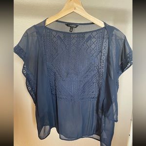 Banana Republic Sheer Embroidered Top